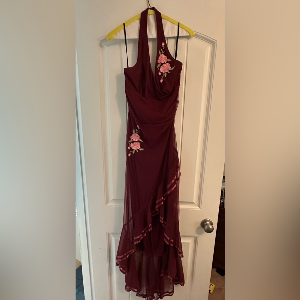 Maroon halter dress